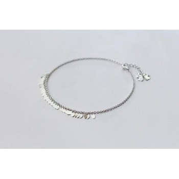 Bohi womens Wholesale Authentic 925 Sterling Silver Oval Leaf /Waterdrop Anklet Bracelet Fine jewelry S362