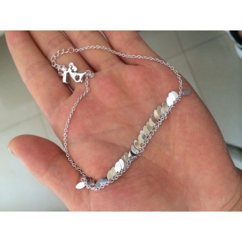 Bohi womens Wholesale Authentic 925 Sterling Silver Oval Leaf /Waterdrop Anklet Bracelet Fine jewelry S362
