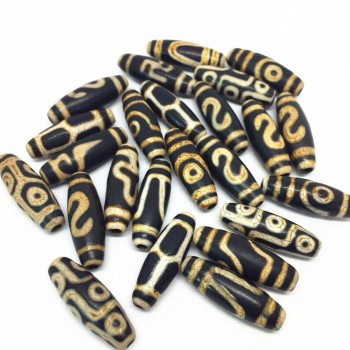 AAA Grade Old Tibet Beads 10mm*30mm Bracelet Beads Powerful Amulet Tibetan Dzi Beads DIY Jewelry  Natural Stone