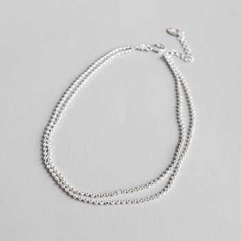 OLOEY Women Elegant Double Chain Bead Anklet Bracelet Sexy Foot Ankles for Lady Girls Perfect Fine Jewelry Drop Shipping YMA011