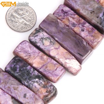 Gem-inside Natural Purple Charoite Beads Flat Stick Point Beads For Jewelry Making Beads DIY 15 Christmas Gift