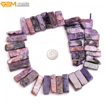 Gem-inside Natural Purple Charoite Beads Flat Stick Point Beads For Jewelry Making Beads DIY 15 Christmas Gift
