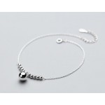 100% Authentic Real. 925 Sterling Silver Fine Jewelry Bigger amp;Small Lucky Round Beads Charms Anklet Bracelet GTLS696