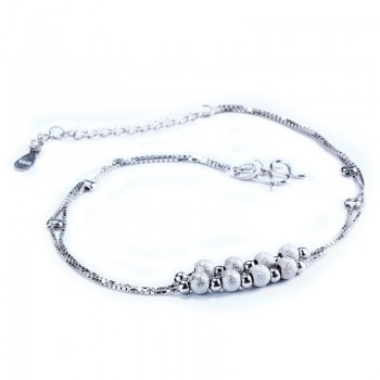Ataullah Women 925 Sterling Silver Anklets Foot Jewelry Barefoot Sandals Anklets Pulseras Tobilleras Mujer 925 Silver AWS107