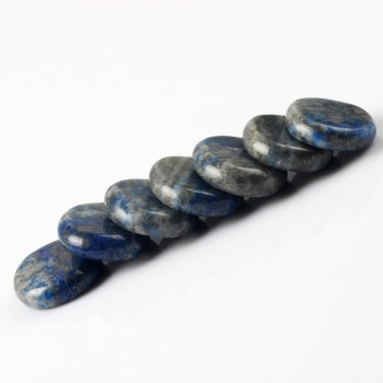 7pcs/lot Natural Black Obsidian And Mineral Quartz Palm Stone Clear Crystal Reiki Healing Quartz Chakra Meditate Life Free Pouch
