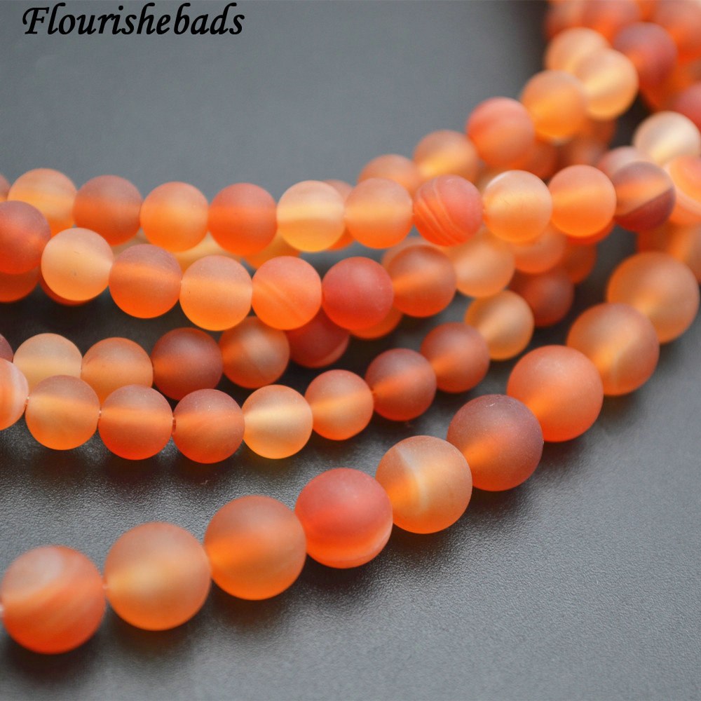 Natural Matte Red Carnelian Agate Stone Round Loose Beads 4mm 6mm 8mm 10mm 12mm