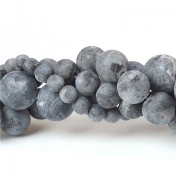 Frosted Matte Black Stone Glitter Beads MoonStone Round Shimmer Loose Beads for Beads Jewelry Making DIY Bracelet Accessories