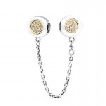 Beads FOR Jewelry Making DIY Sterling-Silver-Jewelry Signature Safety Chain Bead Charms Silver 925 Berloque Perles Charm
