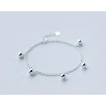 Authentic 925 Sterling Silver Jewelry mUSICAL Chime Sounds/ Jingle Bell Anklet Bracelet Charms Fine Jewelry S394
