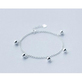 Authentic 925 Sterling Silver Jewelry mUSICAL Chime Sounds/ Jingle Bell Anklet Bracelet Charms Fine Jewelry S394