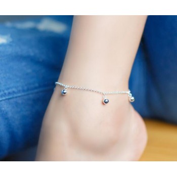 Authentic 925 Sterling Silver Jewelry mUSICAL Chime Sounds/ Jingle Bell Anklet Bracelet Charms Fine Jewelry S394