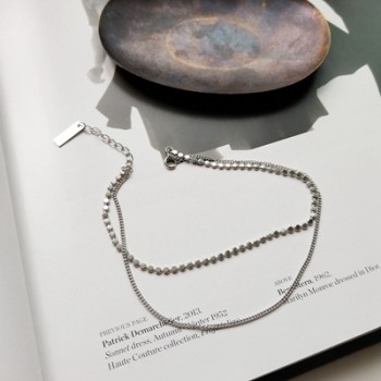 925 sterling silver flat bead double layer anklets fashion romantic shaped chain adjustable anklets for women summer jewelry