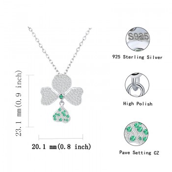 Strollgirl 100% 925 Sterling Silver Romantic Four-leaf Clovers Necklaces amp; Pendants with CZ for Women fine Jewelry Free Delivery