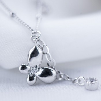 SA SILVERAGE 2017 New Fashion Hot Sale Real 925 Sterling Silver Elegant Butterfly Anklets for Women Fine Jewelry