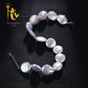 [NYMPH]Baroque Pearl Anklets Natural Freshwater Pearl Foot Jewelry Fashion 12-13mm Trendy Gift For Party[F201]