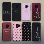Cute Clear Couples Love Heart Black Pink Red Case For Samsung Galaxy S8 S9 Plus S8Plus S9Plus Case Cover Hard PC Girl Men Case