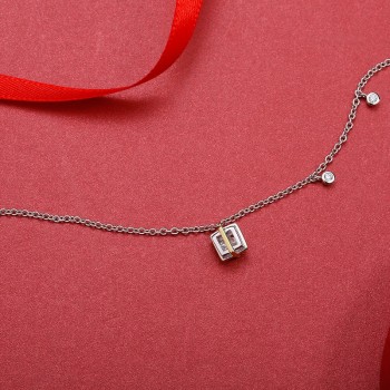 SILVER AGELESS 925 Sterling Silver Hollow Cube Anklets for Women Gold Color Charms Foot Chain Adjustable Anklet Bracelet Gift