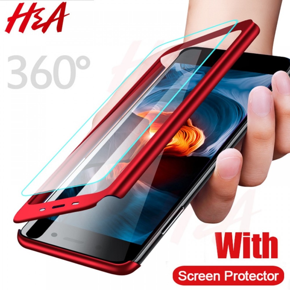 Hamp;A 360 Full Protective Phone Case For Xiaomi Redmi 6 6A S2 Anti-knock Full Cover For Xiaomi Redmi S2 6 6A Cases With Glass Film