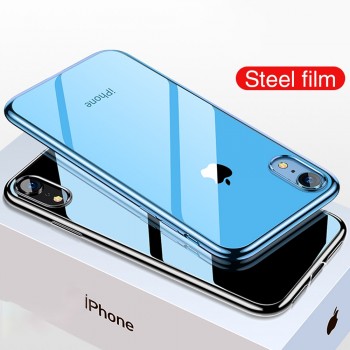 OTAO Ultra Thin Transparent Phone Case For iPhone XS MAX XR X 8 7 6 6s Plus Plating Soft TPU Silicone Full Cover Shockproof Caqa