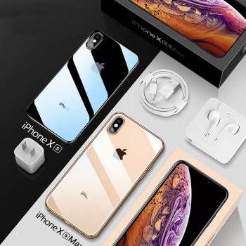 OTAO Ultra Thin Transparent Phone Case For iPhone XS MAX XR X 8 7 6 6s Plus Plating Soft TPU Silicone Full Cover Shockproof Caqa