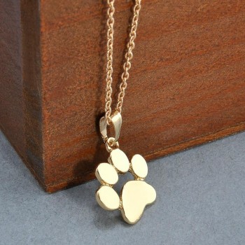 Fashion Cute Pets Dogs Footprints Paw Chain Pendant Necklace Necklaces amp; Pendants Jewelry for Women Sweater necklace