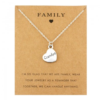 Family Mom Pendants Necklaces Grandma Aunt Sister Uncle Daughter Grandpa Dad Father Brother Son Charm Fashion Jewelry Love Gift