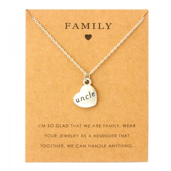Family Mom Pendants Necklaces Grandma Aunt Sister Uncle Daughter Grandpa Dad Father Brother Son Charm Fashion Jewelry Love Gift