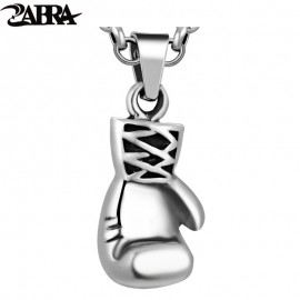 ZABRA Solid 925 Sterling Silver Cool Boxing Glove Necklace amp; Pendant for Men Women Sport Fitness Jewelry Pendant Accessories