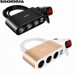 Sturdy Endurable Dual USB Port 5V 3.1A Fast Car Charger 3 Slot Socket Adapter Plug 12V-24V Universal Quick Charging For Phone