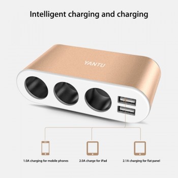Sturdy Endurable Dual USB Port 5V 3.1A Fast Car Charger 3 Slot Socket Adapter Plug 12V-24V Universal Quick Charging For Phone