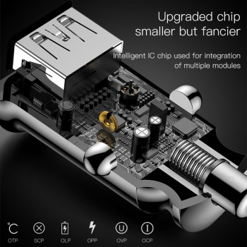 Baseus Dual USB Car Charger 3.1A Fast Car Charging Auto Charge Adapter For iPhone Samsung USB Car-Charger Mobile Phone Charger
