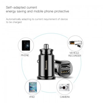 Baseus Dual USB Car Charger 3.1A Fast Car Charging Auto Charge Adapter For iPhone Samsung USB Car-Charger Mobile Phone Charger