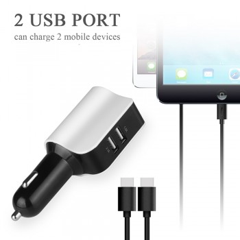 Powstro 2 USB Car Charger Digital Display Charging Lighter Slot for iPhone iPad Samsung Xiaomi Phone Adapter Car-charger