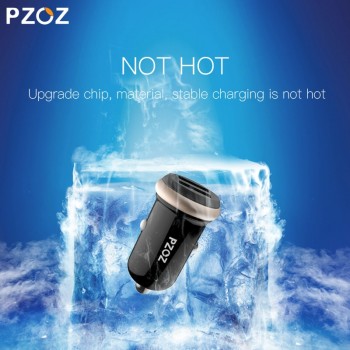 PZOZ Mini USB Car Charger Dual USB 3.1A Charging Mobile Phone Tablet GPS Universal Fast charging Car-Charger Adapter Accessories