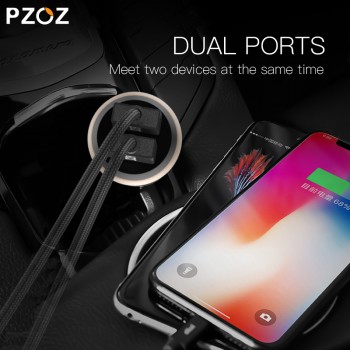 PZOZ Mini USB Car Charger Dual USB 3.1A Charging Mobile Phone Tablet GPS Universal Fast charging Car-Charger Adapter Accessories