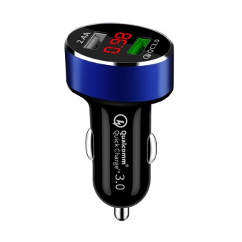 LED Display Quick Charge 3.0 Car Charger Mobile Phone QC3.0 Fast Dual USB Car-charger Auto Charger for Samsung Huawei FCP Xiaomi