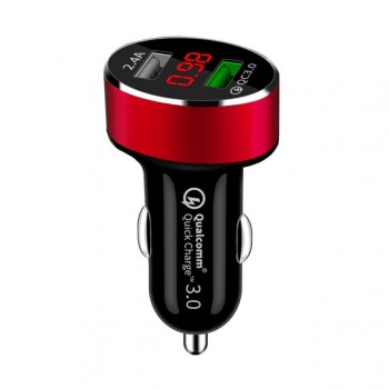 LED Display Quick Charge 3.0 Car Charger Mobile Phone QC3.0 Fast Dual USB Car-charger Auto Charger for Samsung Huawei FCP Xiaomi