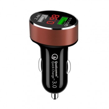 LED Display Quick Charge 3.0 Car Charger Mobile Phone QC3.0 Fast Dual USB Car-charger Auto Charger for Samsung Huawei FCP Xiaomi