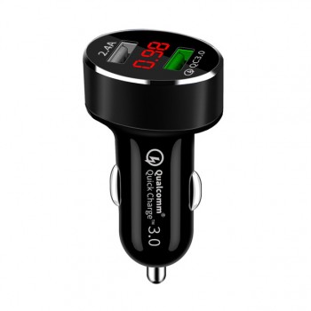 LED Display Quick Charge 3.0 Car Charger Mobile Phone QC3.0 Fast Dual USB Car-charger Auto Charger for Samsung Huawei FCP Xiaomi