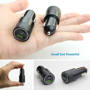Usb Type C PD 3.0 Fast Charge Car Charger 2 Usb QC Mobile Quick Charger for iPhone iPad Apple Tablet Samsung Android LG Moto Mi