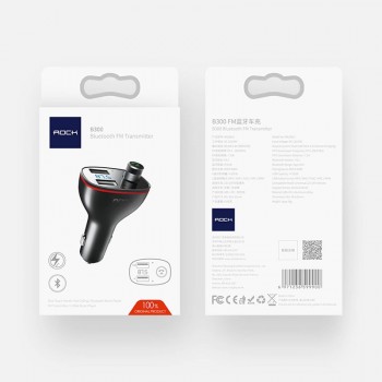 ROCK B300 Bluetooth FM Transmitter 4.2 USB Car Charger Digital Aluminium Alloy Fast quick Charging Monitoring For iPhone Samsung
