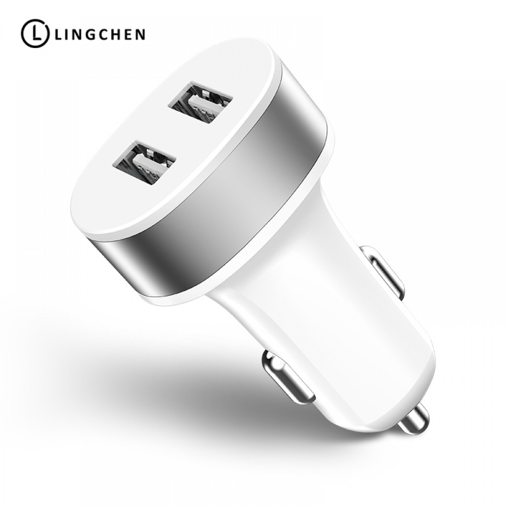 LINGCHEN Dual USB Car Charger For Phone 5V 2.1 A Mobile Phone Charger For iPhone Fast USB Charger Adapter For Car For Tablets