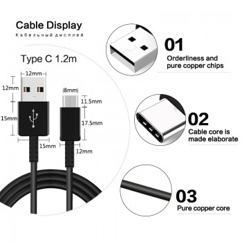 Samsung S8 S9 Plus Car Charger Fast Charger Original Adapter 9V1.67A amp; 5V2A Quick Charge 1.2M Type-C Cable USB Adaptive Charging