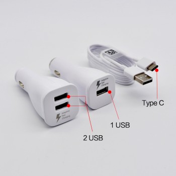 Samsung S8 S9 Plus Car Charger Fast Charger Original Adapter 9V1.67A amp; 5V2A Quick Charge 1.2M Type-C Cable USB Adaptive Charging