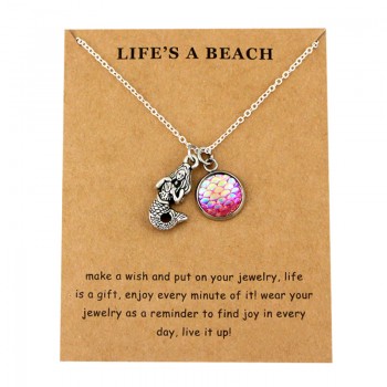 Starfish Conch Shell Ocean Waves Sea Turtle Fish Shark Pendants Necklaces Women Men Unisex Fashion Trendy Jewelry Beach Gift