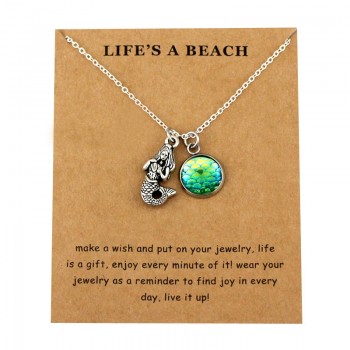 Starfish Conch Shell Ocean Waves Sea Turtle Fish Shark Pendants Necklaces Women Men Unisex Fashion Trendy Jewelry Beach Gift
