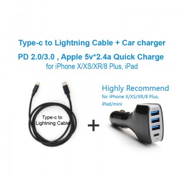 Usb C Type C PD 3.0 Fast Charge Car Charger 4 Usb Mobile Quick Charge Auto Adaptor for iPhone Apple Android Samsung Moto LG Mi