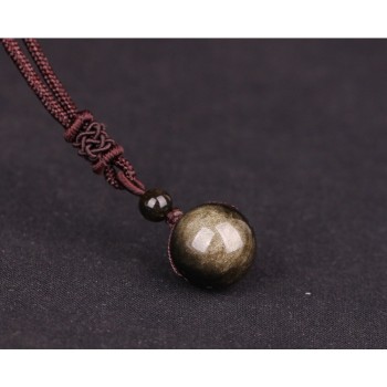 Natural Stone 16mm Black Obsidian Tiger Eye Stone Pendant Transfer Lucky Amulet Crystal Pendant Necklace