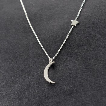Ahmed Simple Star amp; Moon Pendant Necklace For Women New Bijoux Maxi Statement Necklaces Collier Fashion Jewelry