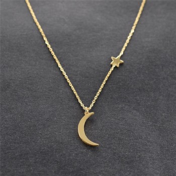 Ahmed Simple Star amp; Moon Pendant Necklace For Women New Bijoux Maxi Statement Necklaces Collier Fashion Jewelry